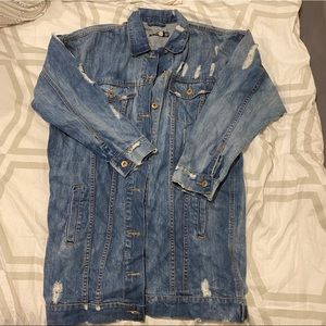 Boohoo oversized Distressed Jean Jacket